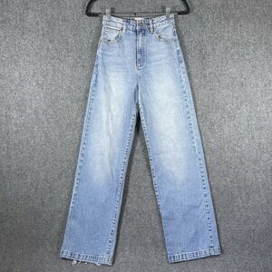 Abrand '94 High & Wide Light Wash Distressed Jeans Womens Size 25x31 #2382